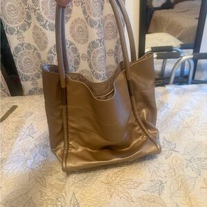 Neiman Marcus Taupe Leather Tote